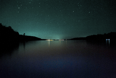 Night FX on Bull Shoals Lake - Looking out of Pine Branch past Point 12 on left side - Oakland Marina in the distance - Photo Credit Sean Stowers