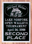 Second Place MSW Norfork Lake Open Walleye Tournament April 2008